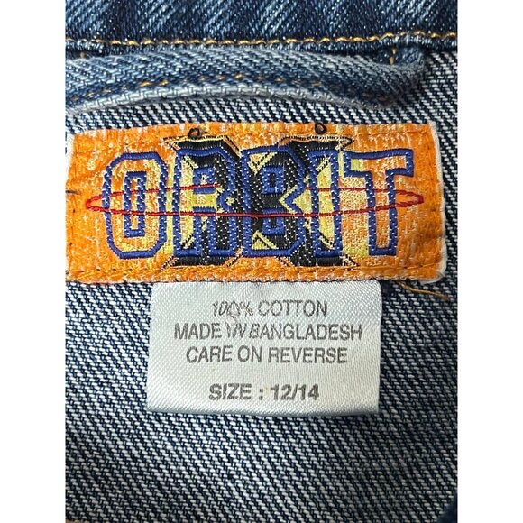 Orbit X Women's Size 12/14 Denim Vest Button-up Dragon Embroidery 100% Cotton - Picture 6 of 16